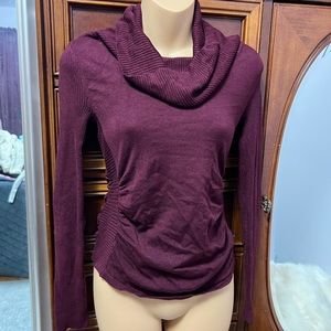 Cowl Neck Sweater with Ruching on Sides